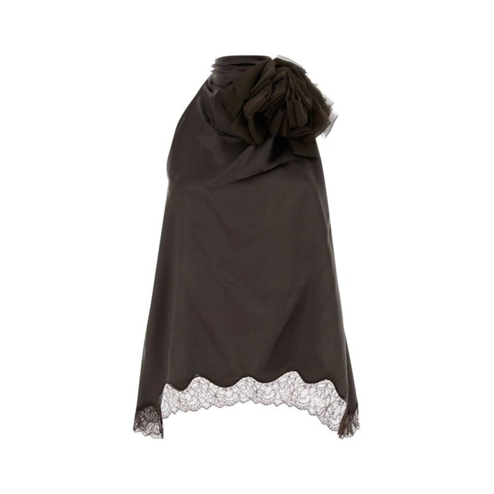 Magda Butrym Women Chocolate Satin Top